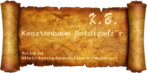 Kesztenbaum Boldizsár névjegykártya